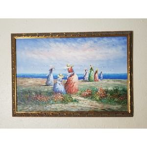 MARIE CHARLOT Oil Painting Impressionis Signed Art 24x36 (Canvas) 27x39 (Framed)